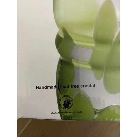 NIB Denizli Handmade crystal DOF celery, green bottle and clear/green - Picture 4 of 5